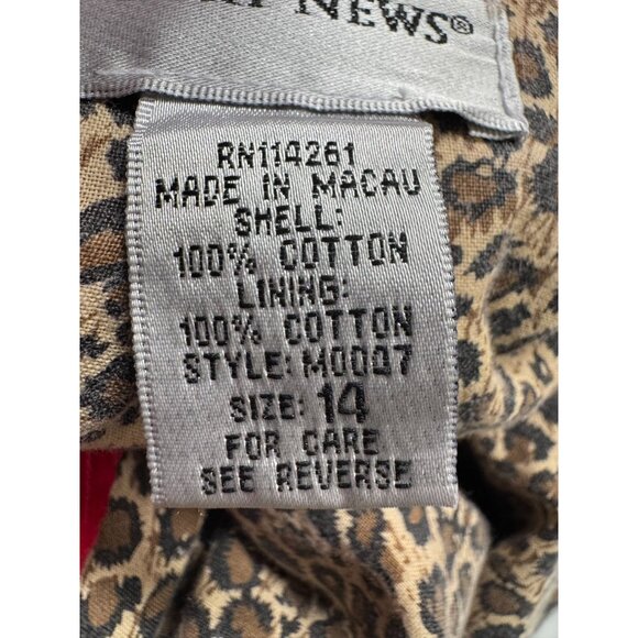 Vintage Newport News Red Corduroy Belted Trench Coat With Leopard Print Lining S - Picture 5 of 16